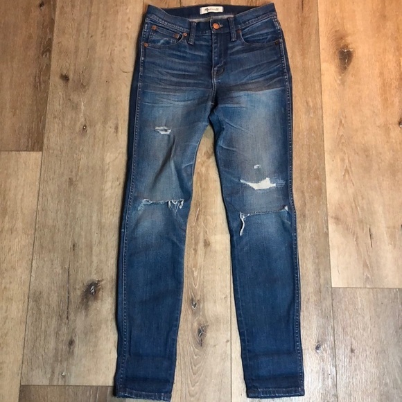 Madewell 9” High Riser Skinny Rip & Repair Size 25 - Picture 2 of 9